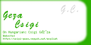 geza csigi business card